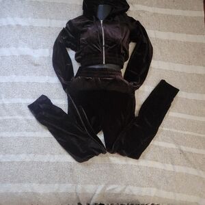 Fashion Nova Chocolate Velvet Tracksuit